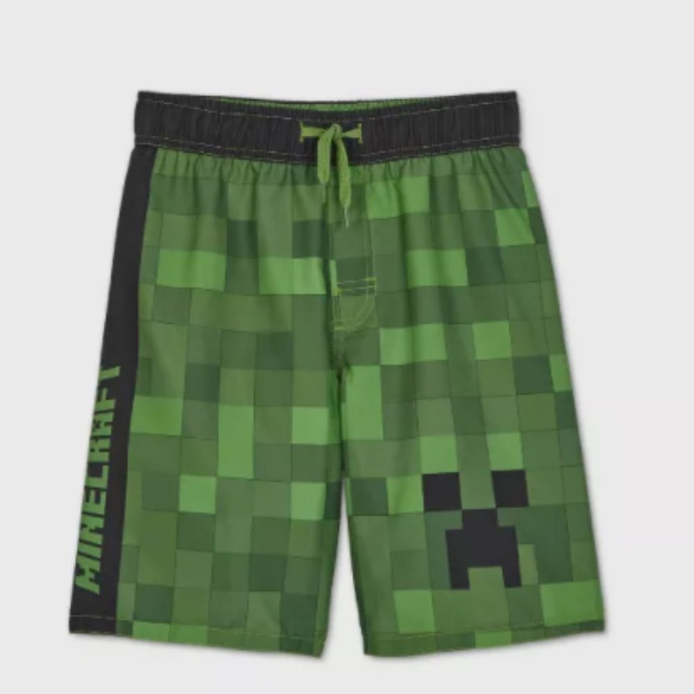 Boys' Minecraft Swim Trunks - Size S
